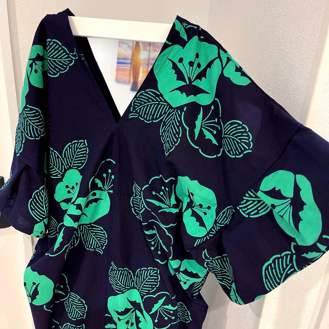 浴衣リメイク　着物リメイク　カフタン風ワンピ　チュニック