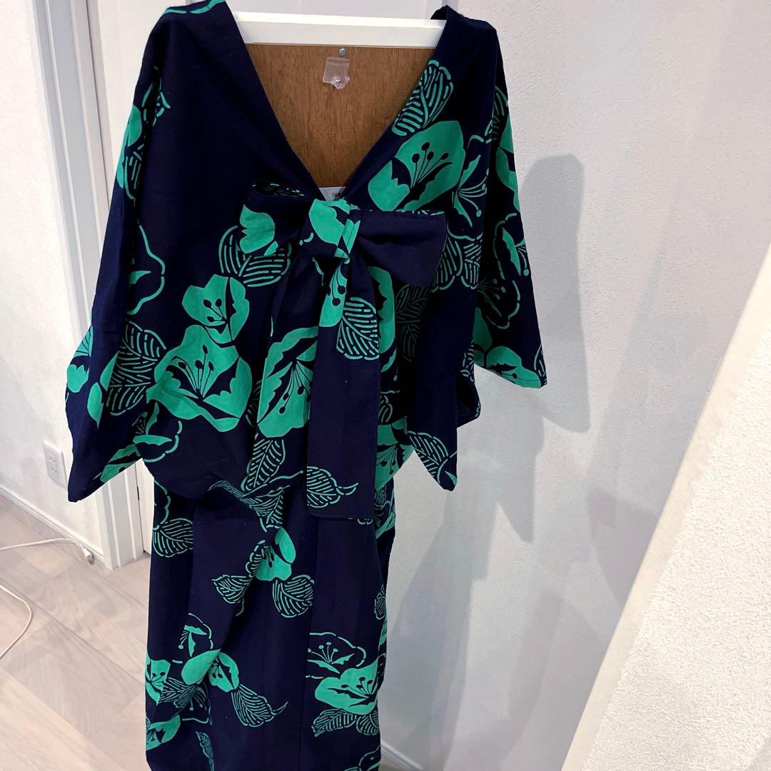 浴衣リメイク　着物リメイク　カフタン風ワンピ　チュニック