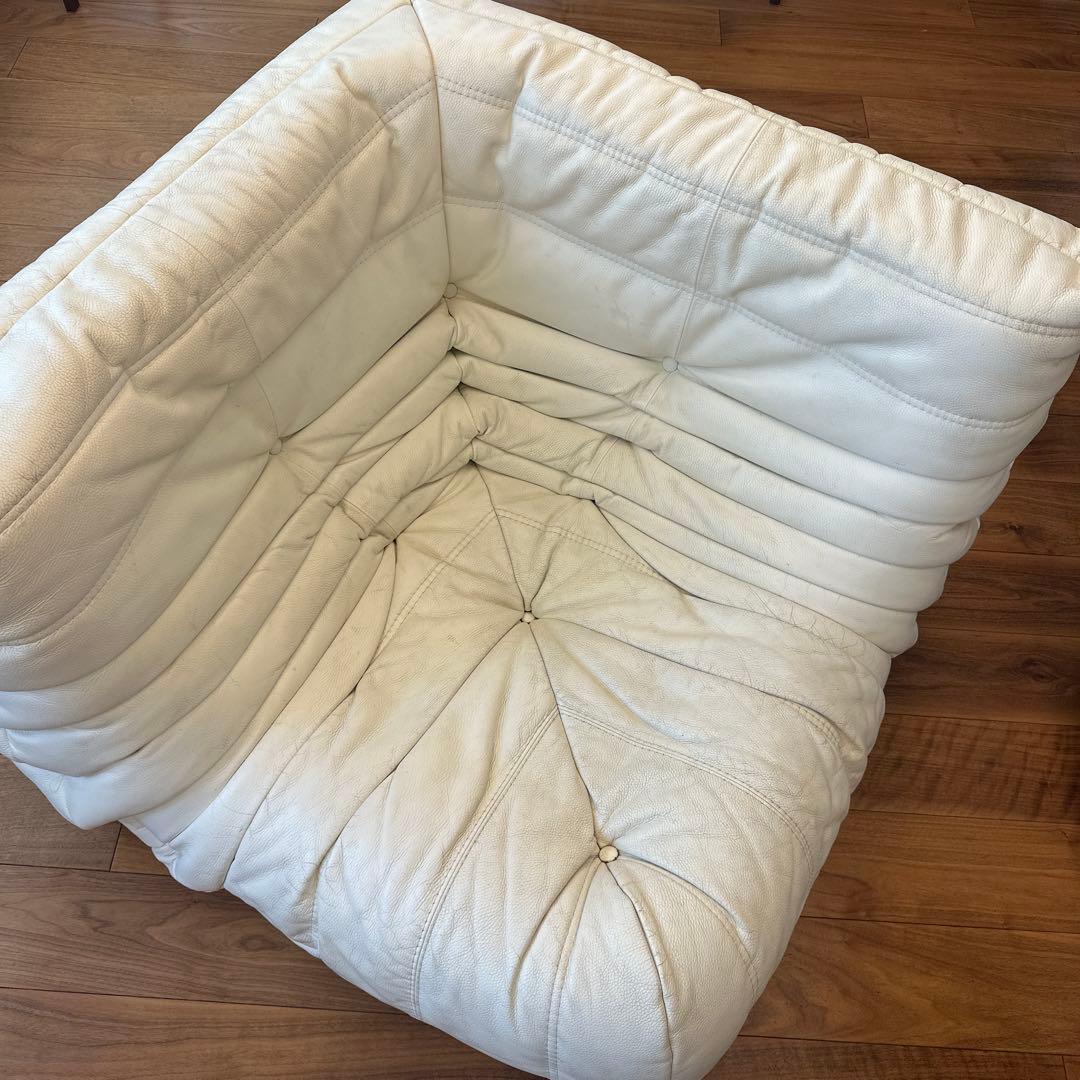 リーンロゼ　ホワイトレザー調 1人掛けソファ