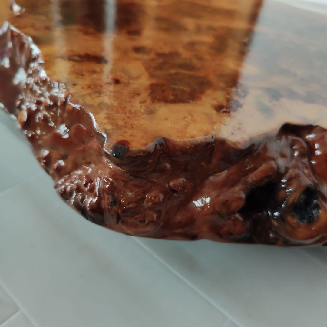 【最高品質】　天然木　玉杢　瘤　花台　脚付き