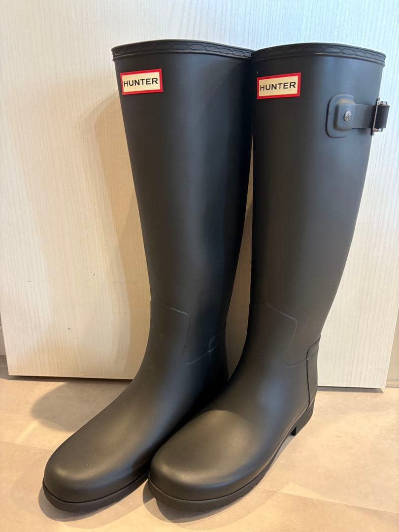 【NT】HUNTER ブラック 長靴 バックル付き　23センチ