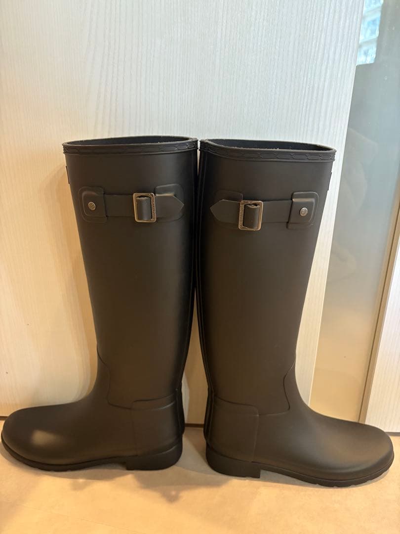 【NT】HUNTER ブラック 長靴 バックル付き　23センチ