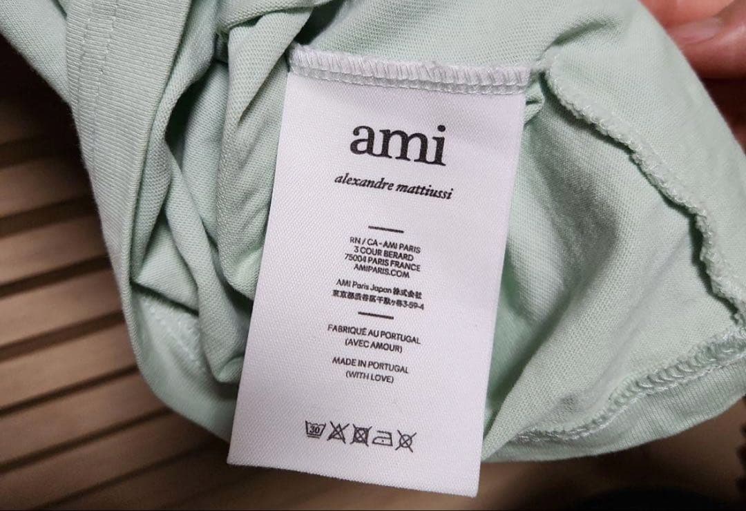 ami parisTシャツミントグリーン