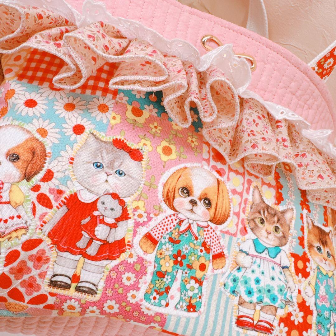 f*w様 コヤンイサムチョン♡新柄キャラ勢揃いダブルフリルのヌビトートバッグ！ア