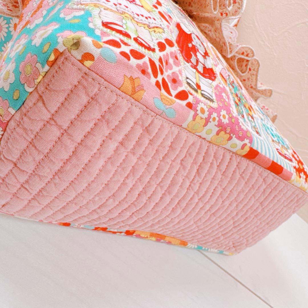 f*w様 コヤンイサムチョン♡新柄キャラ勢揃いダブルフリルのヌビトートバッグ！ア