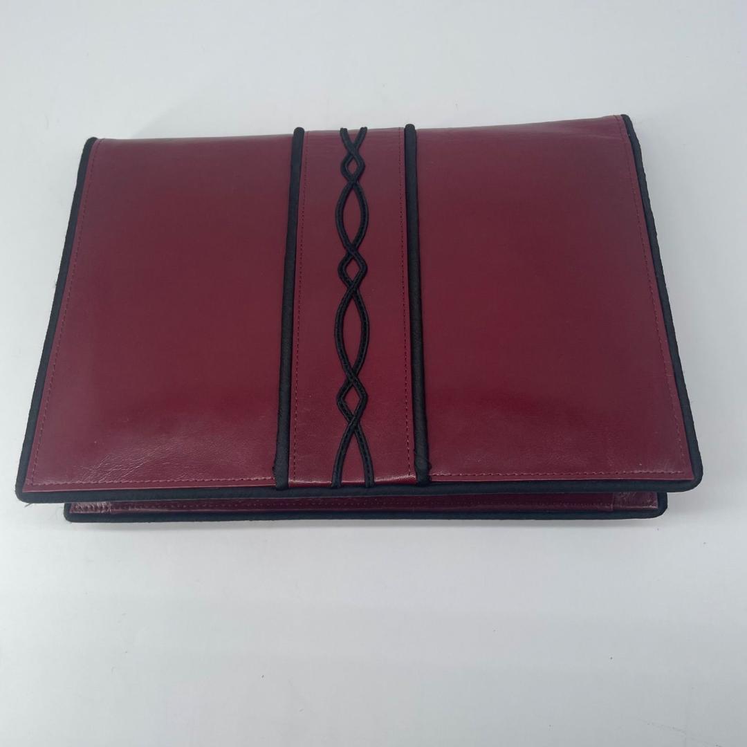 良品✨ イヴサンローラン YSL 刺繍ロゴ クラッチバッグ ボルドー