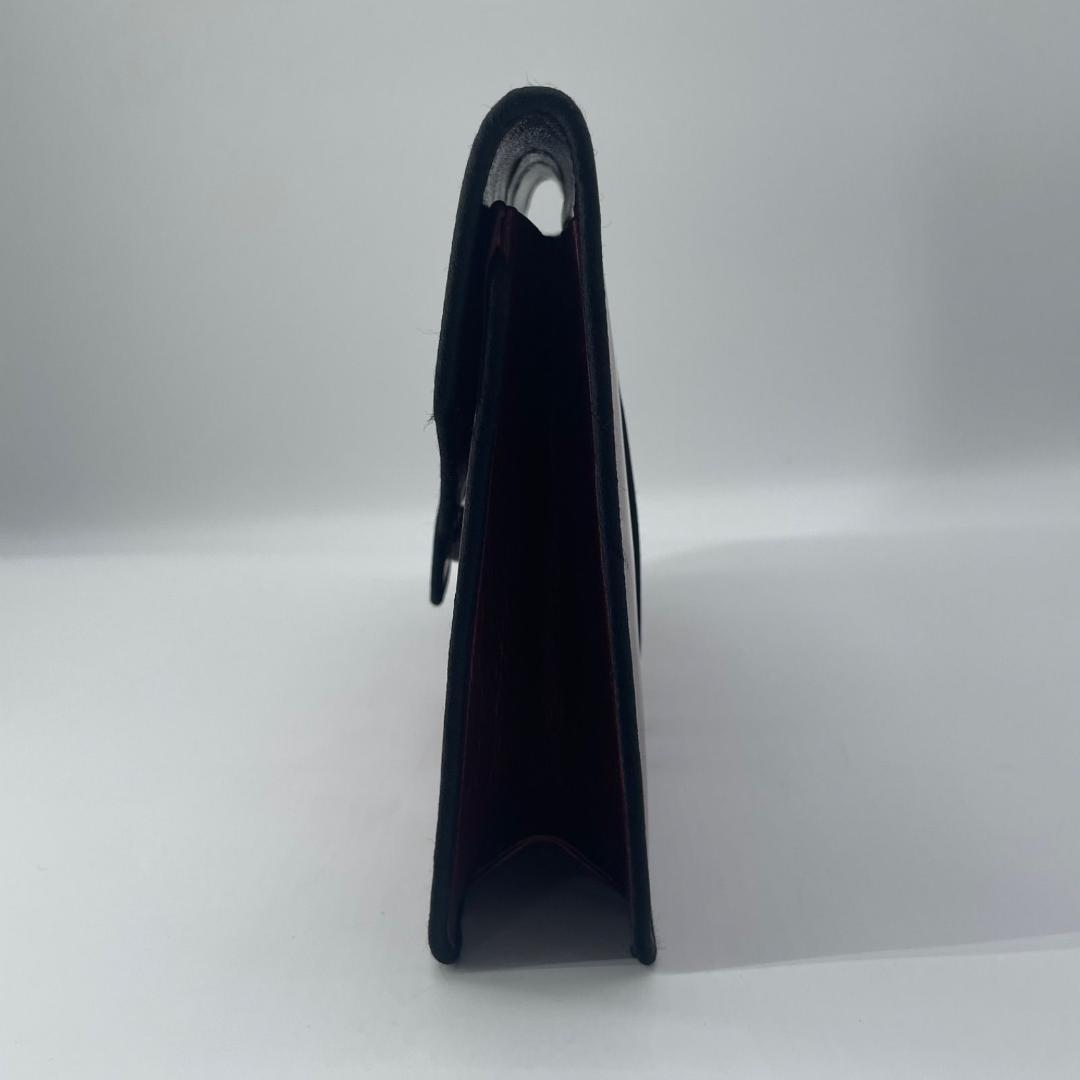 良品✨ イヴサンローラン YSL 刺繍ロゴ クラッチバッグ ボルドー