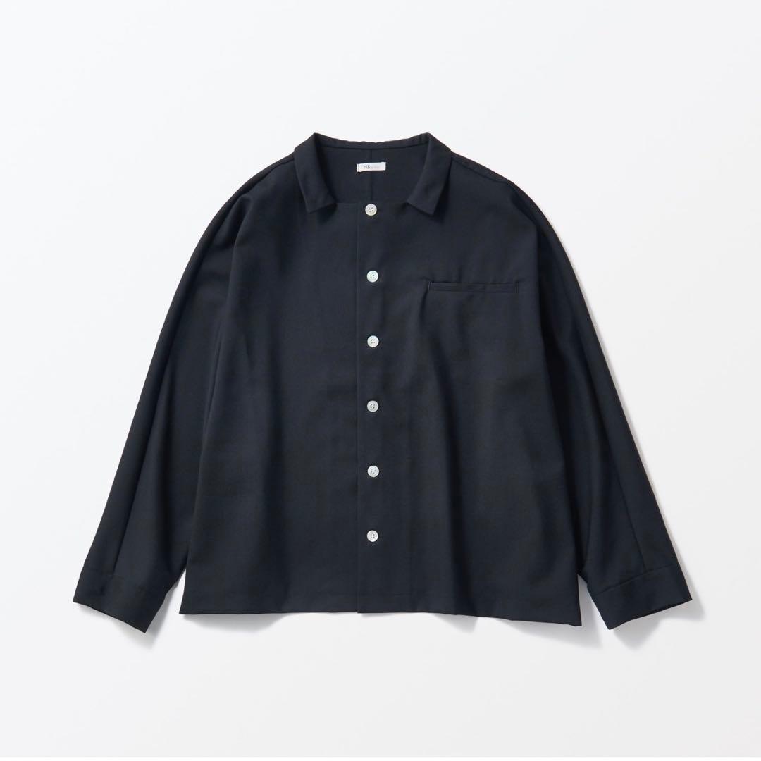値下げIDEE H&byPOOL ワイドシャツ 2025AW ダークブルー日本製
