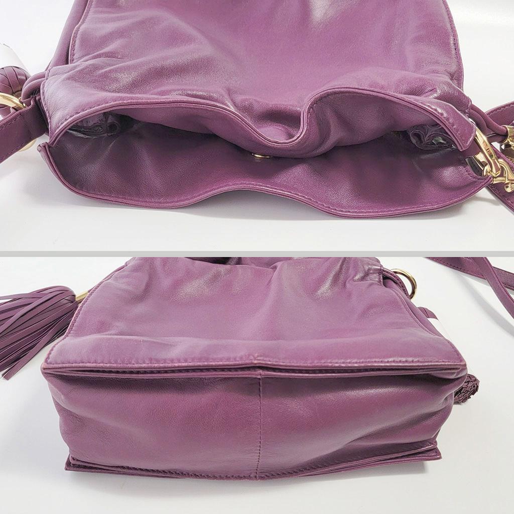 LOEWEロエベ フラメンコショルダーバッグ アナグラム　紫　パープル