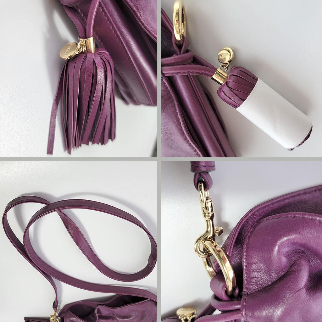 LOEWEロエベ フラメンコショルダーバッグ アナグラム　紫　パープル