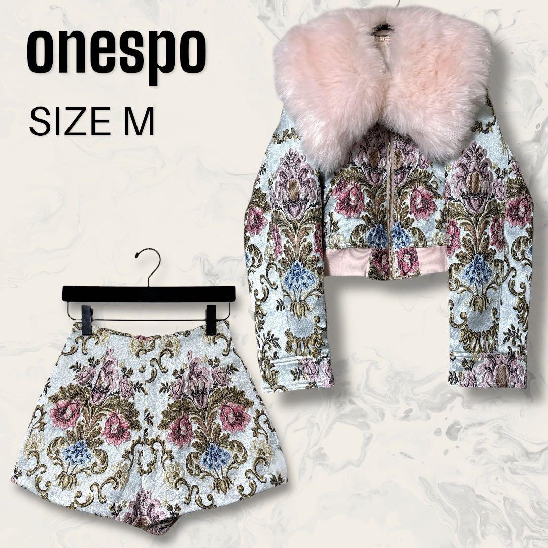 onespo NOBLE KITTEN 刺繍 ブルゾン & パンツ セットアップ