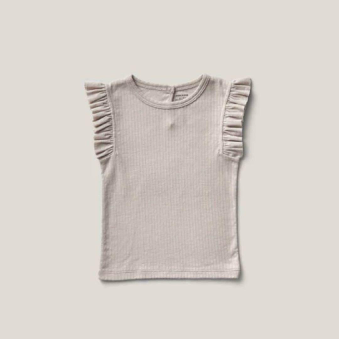 SOOR PLOOM◇Frill Tee, Dove Pointelle