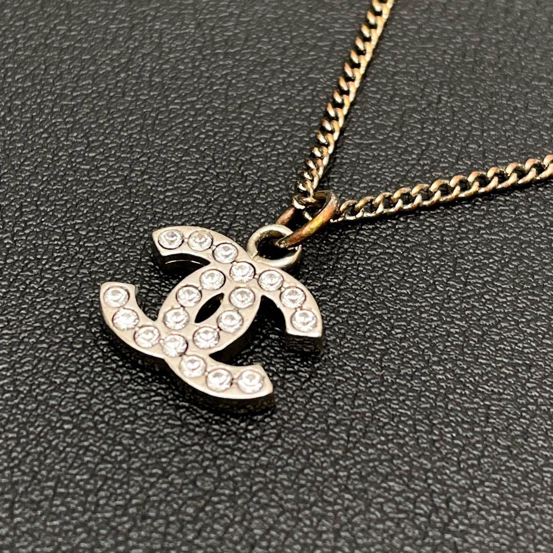 シャネル ココマーク ネックレス 07V ラインストーン シルバー アイコン.