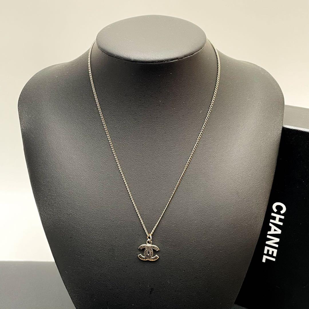 シャネル ココマーク ネックレス 07V ラインストーン シルバー アイコン.