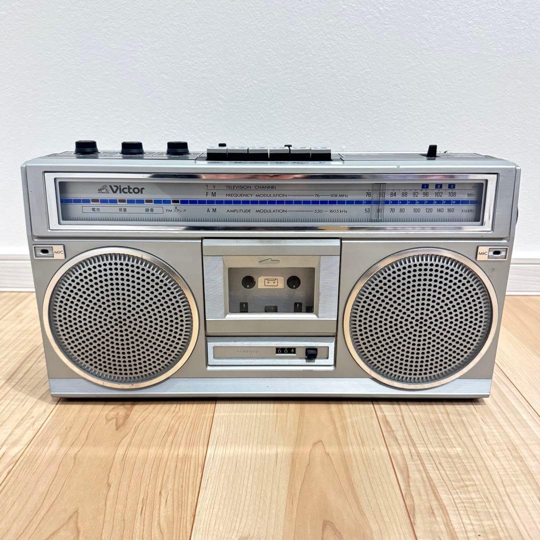 【動作品】 Victor RC-555 昭和銘機　ラジカセ カセットデッキ