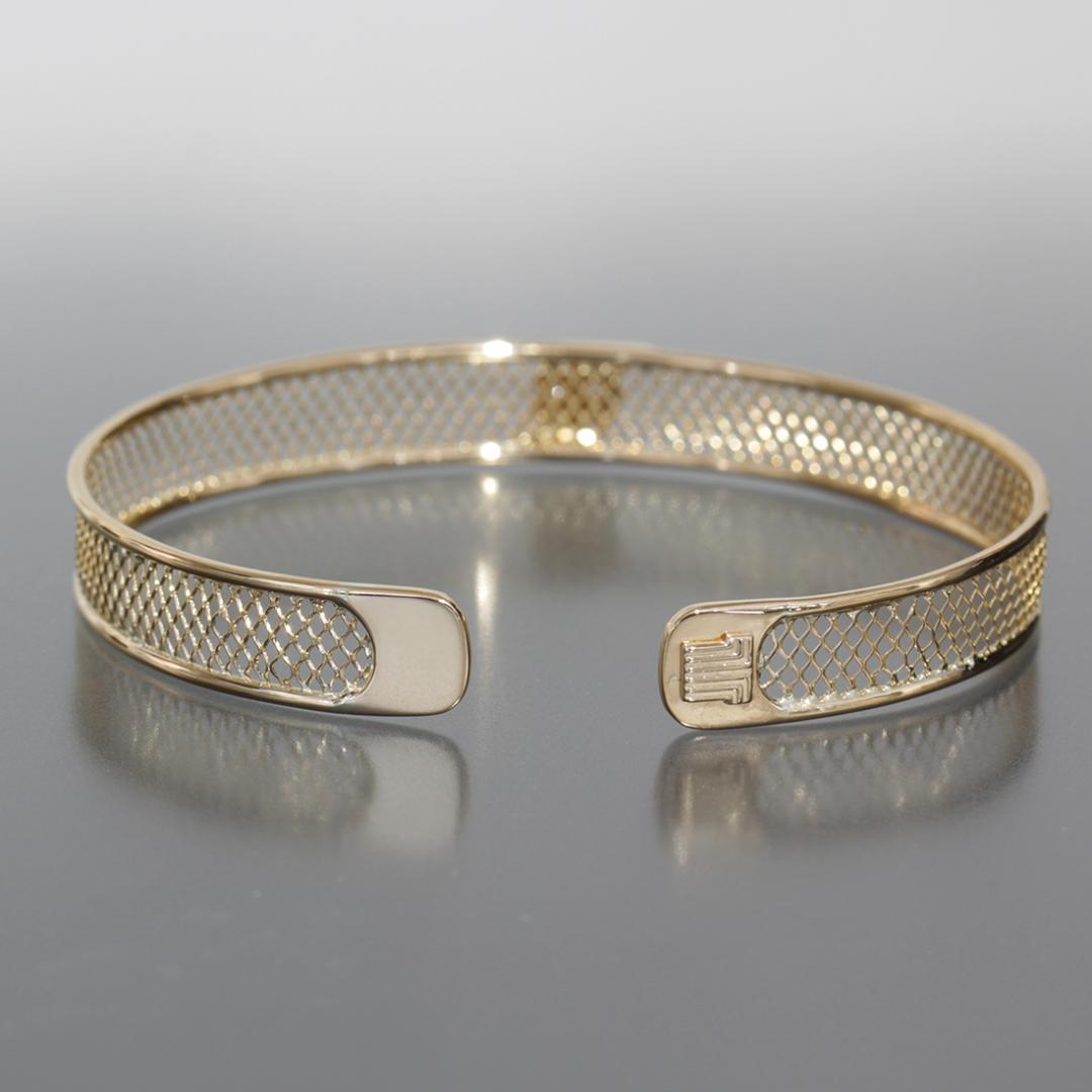 ランバン ダイヤ メッシュ バングル 17cm K18YG 8.7g 新品仕上済