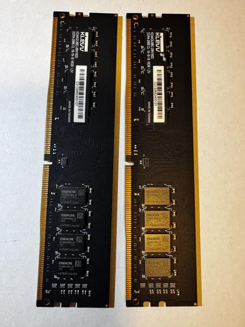 KLEVV DDR4 32GB(16×2) 2666MHz安定動作 即日発送可！