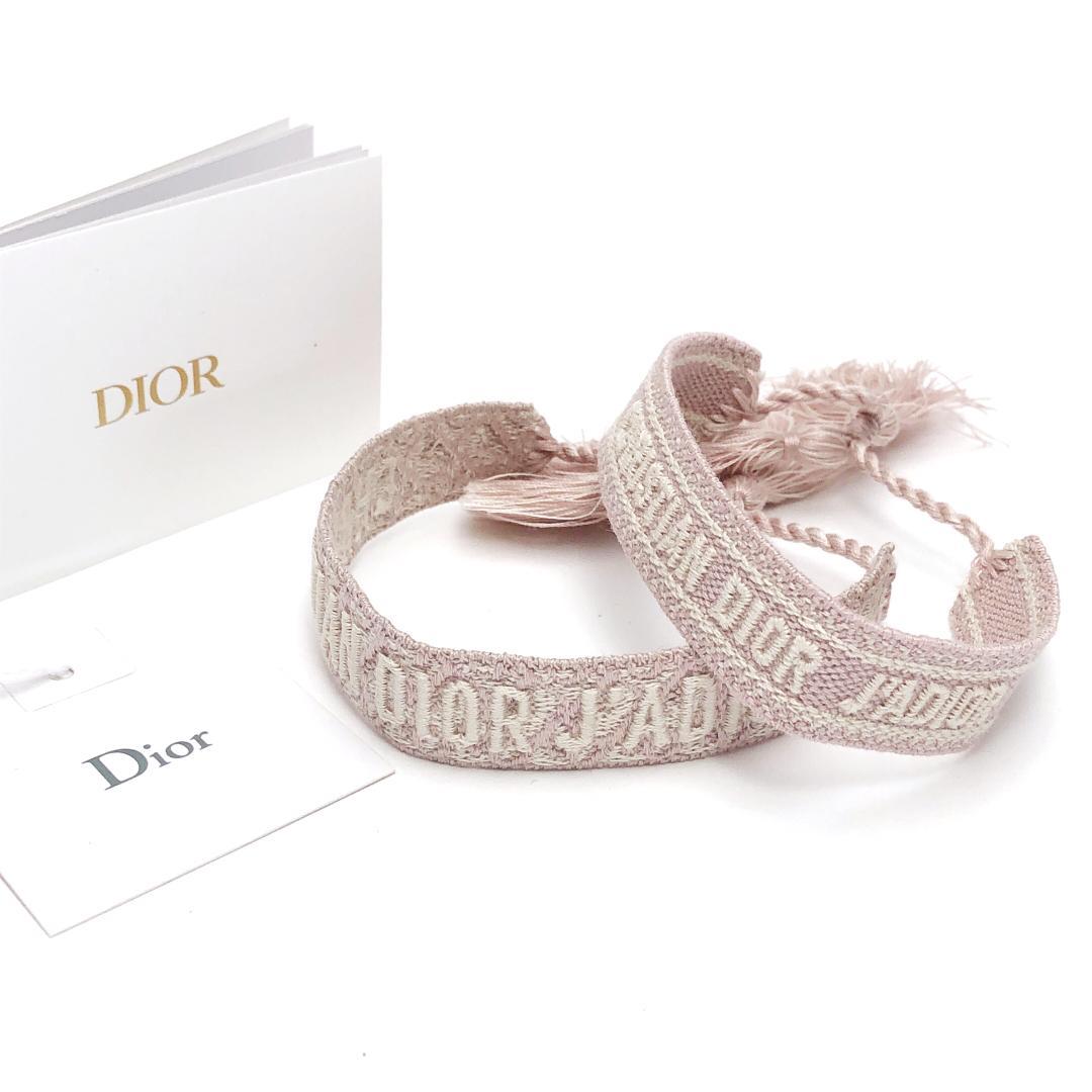 【美品】クリスチャンディオール／ミサンガ ブレスレット ピンク 2本セット