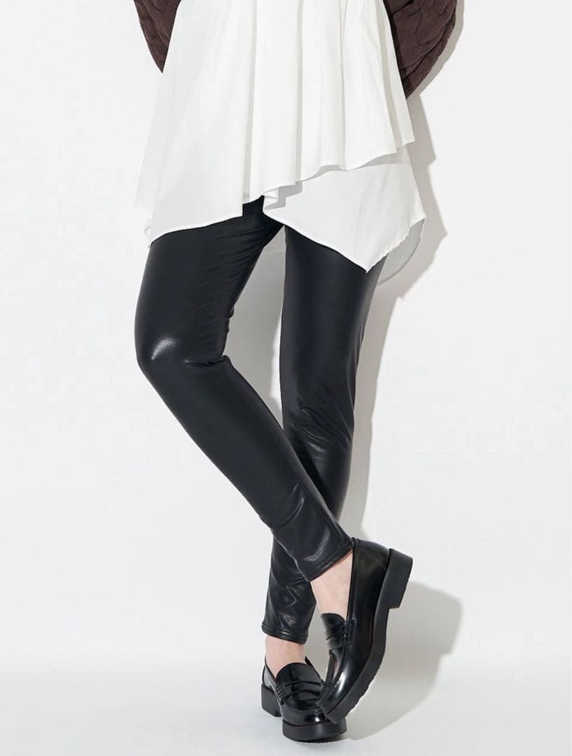 【新品】ELENDEEK フォーレザーレギンス フェイクレザー 黒 サイズ1