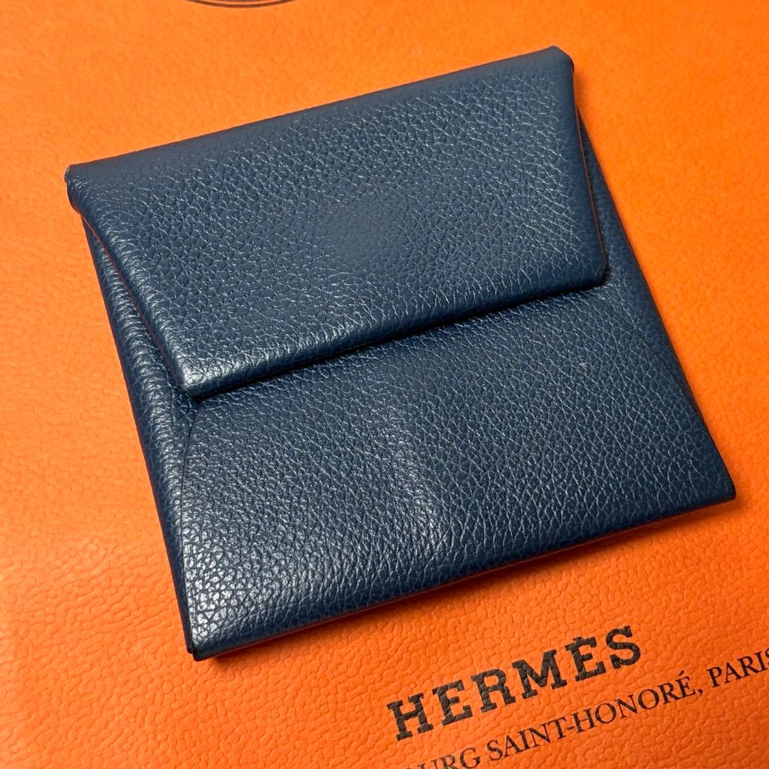 エルメス　HERMES ケース　バスティア　ネイビー　小銭入れ