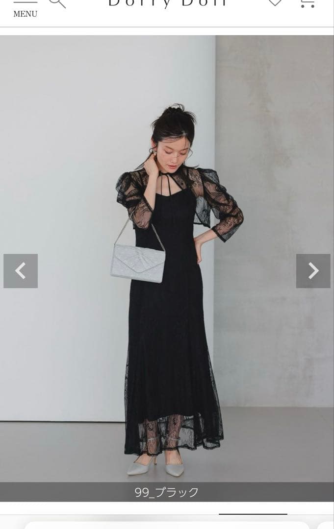 Dorry Doll ブラック シースルーロングドレス