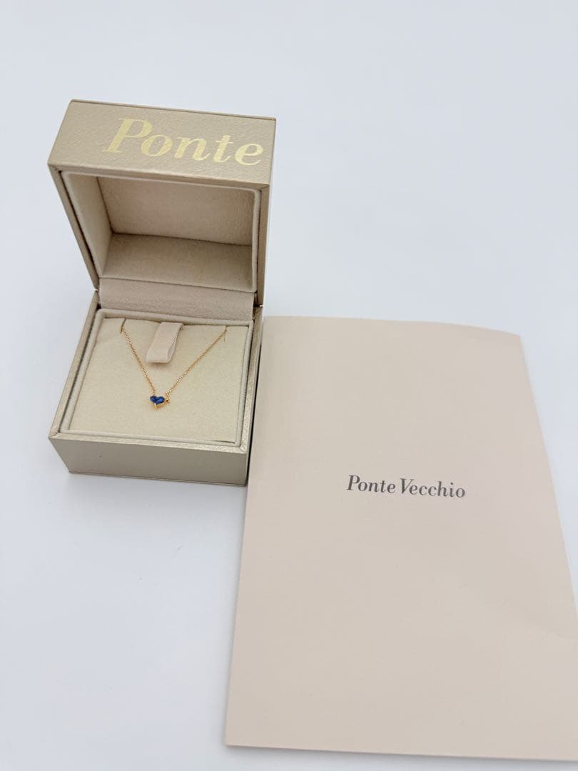 Ponte Vecchioポンテヴェキヨ ハート型サファイア K10 ネックレス
