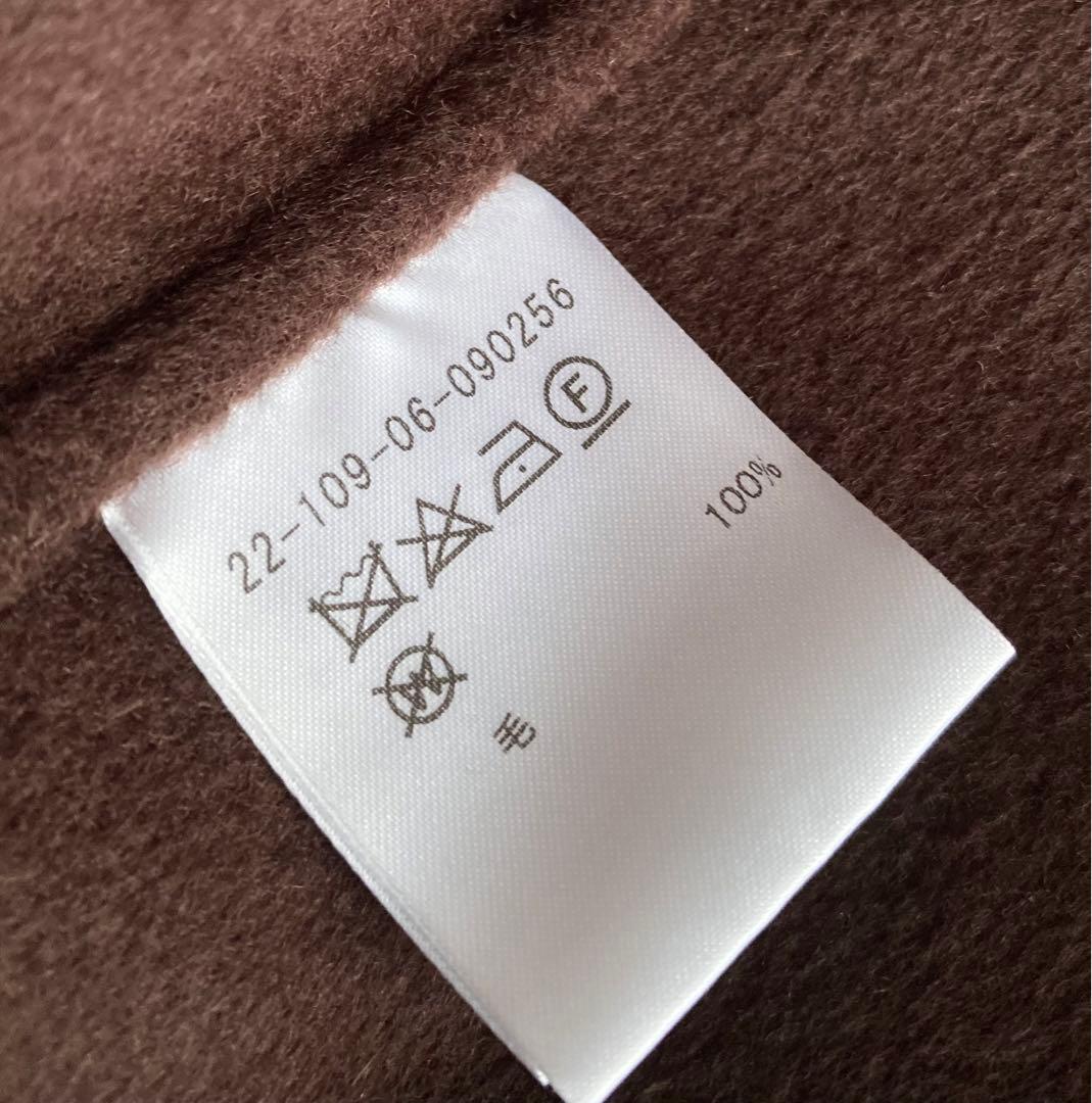 ESTNATION super140's リバー ノーカラー ベスト ブラウン