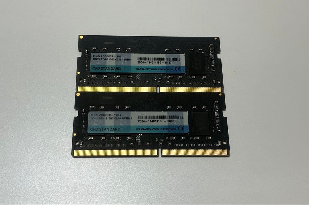 CFD 32GB DDR4-2666 16GB×2枚 SO-DIMM メモリー