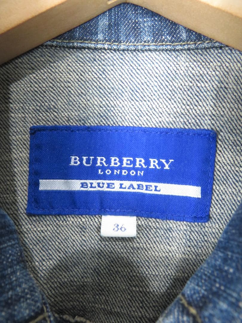 バーバリーブルーレーベル ノバチェック ストレッチ Gジャン 36 レディース