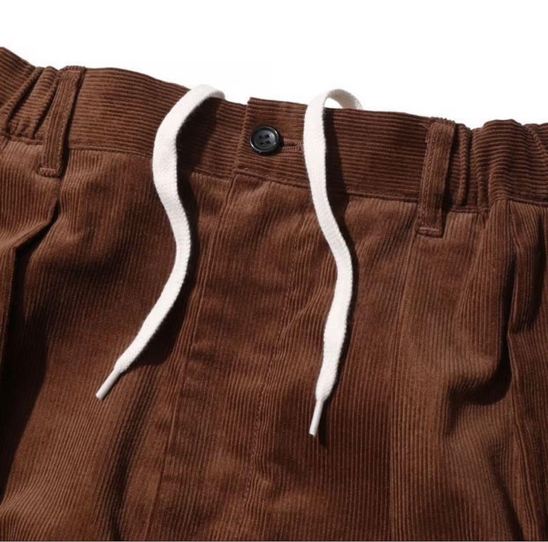 TapWater Corduroy Tuck Trousers34 ブラウン