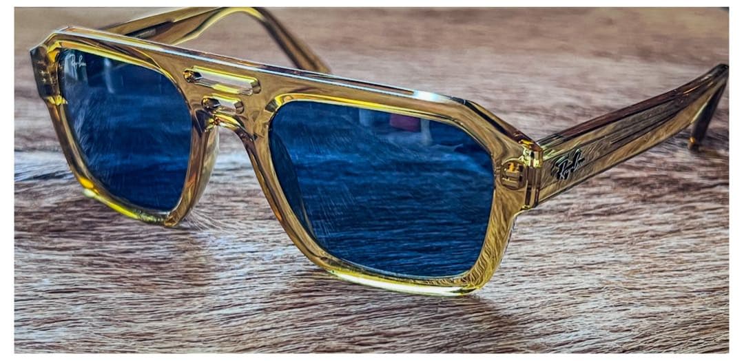 Ray-Ban スクエアサングラス 透明黄褐色