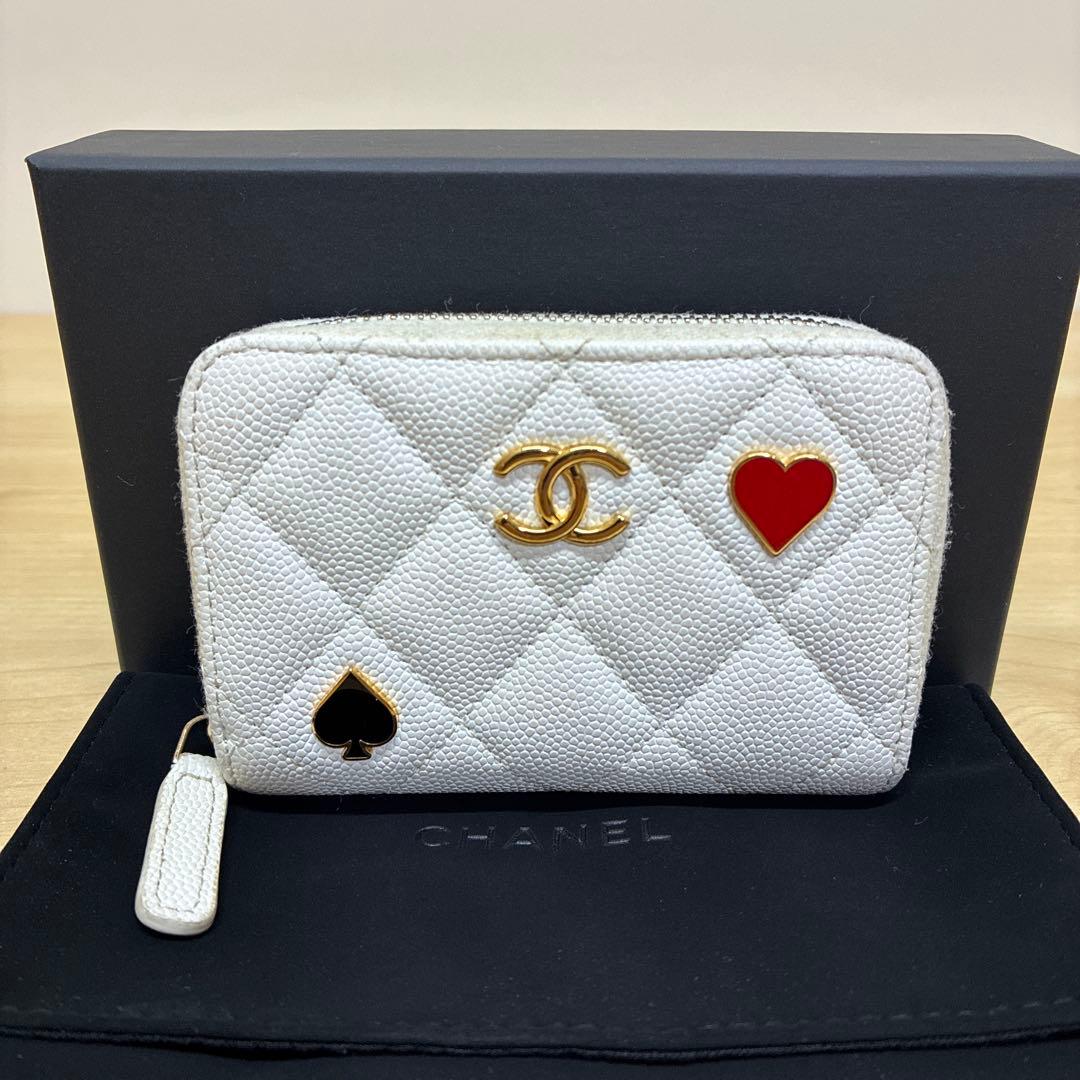 シャネル　ケース　カードケース　キャビアスキン　ココマーク