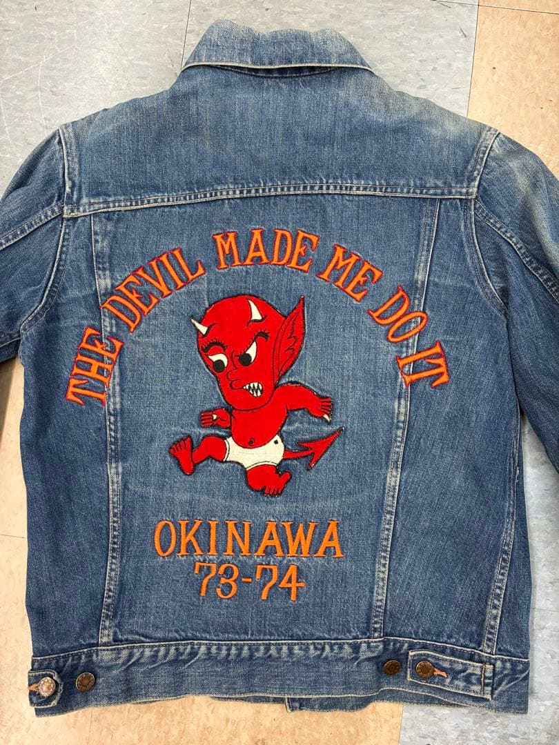 70s オリジナル レッドデビル 沖縄 スーベニア デニムジャケット ビンテージ