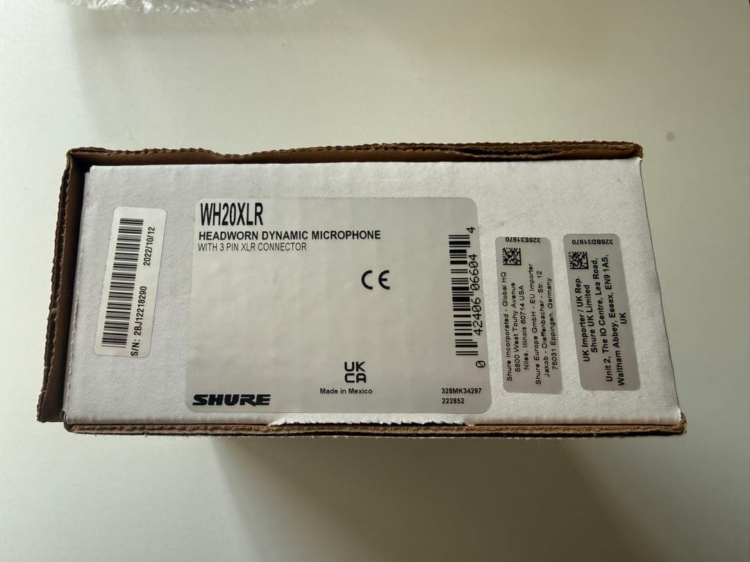 SHURE WH20XLR ヘッドワーンマイクロフォン