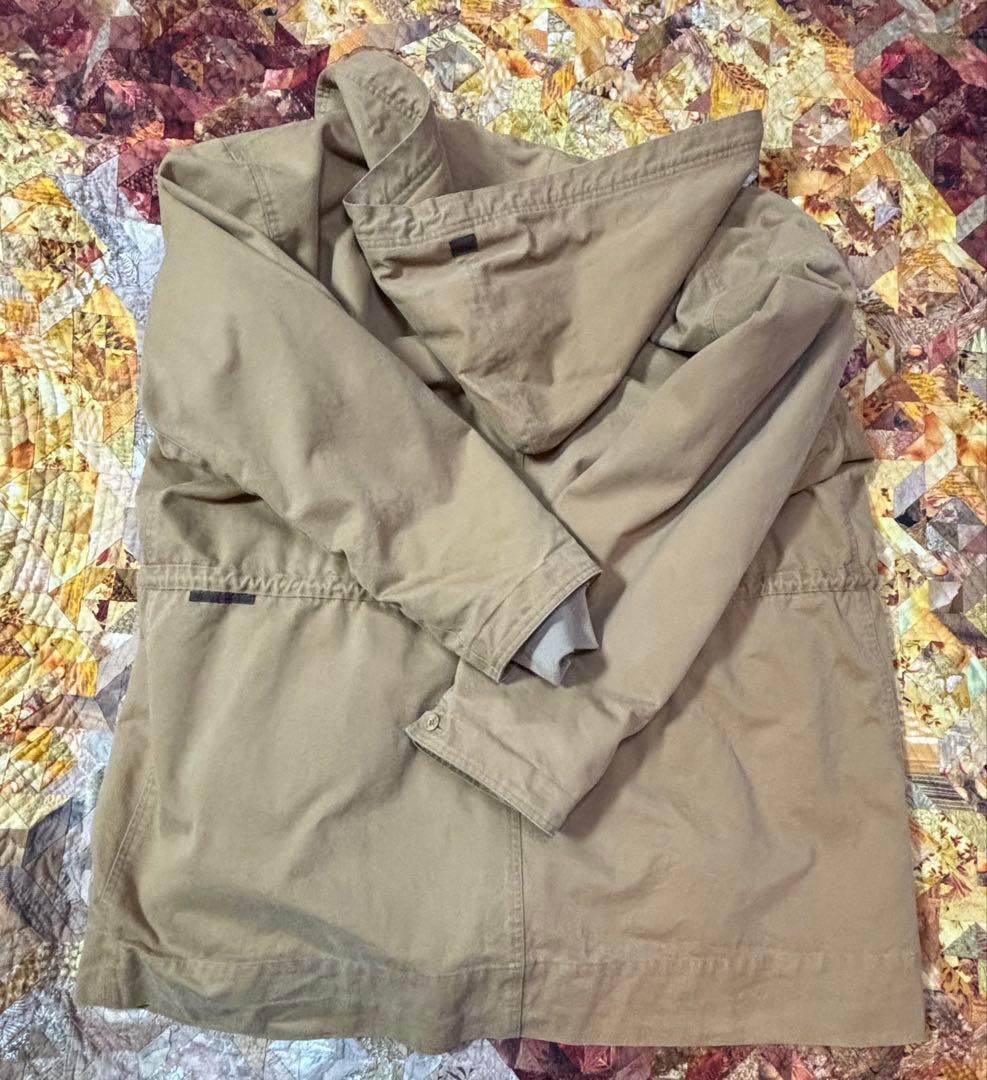Papas ベージュ モッズコート フード付き　ミリタリージャケット