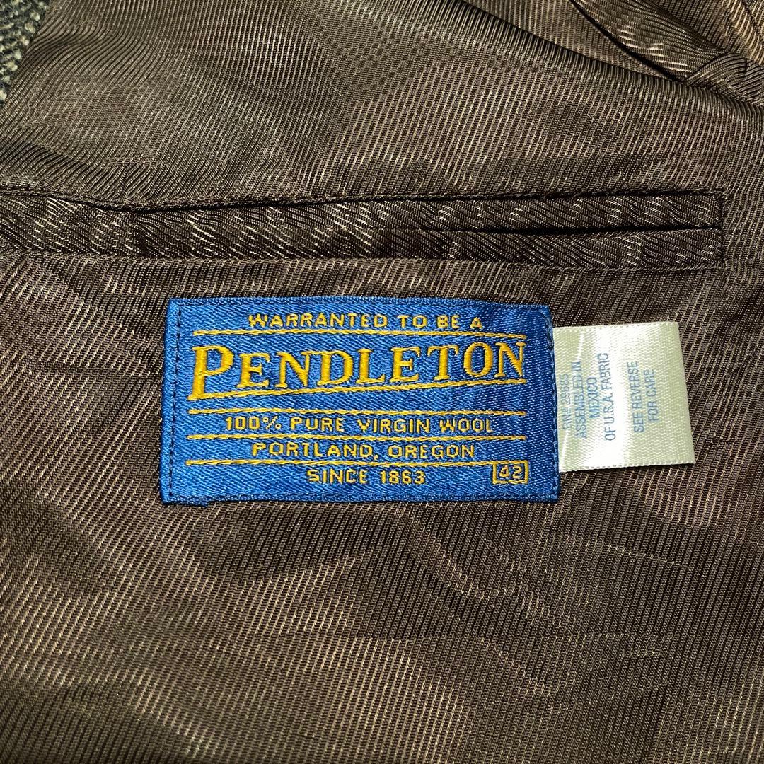 【L】PENDLETON ツイード テーラード ジャケット ペンドルトン ウール