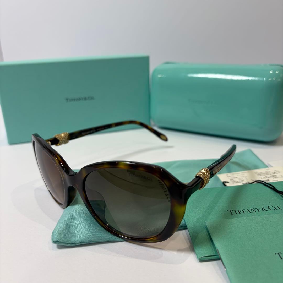 ティファニー TF4108 サングラス クロス スワロフスキーべっ甲 付属品完備