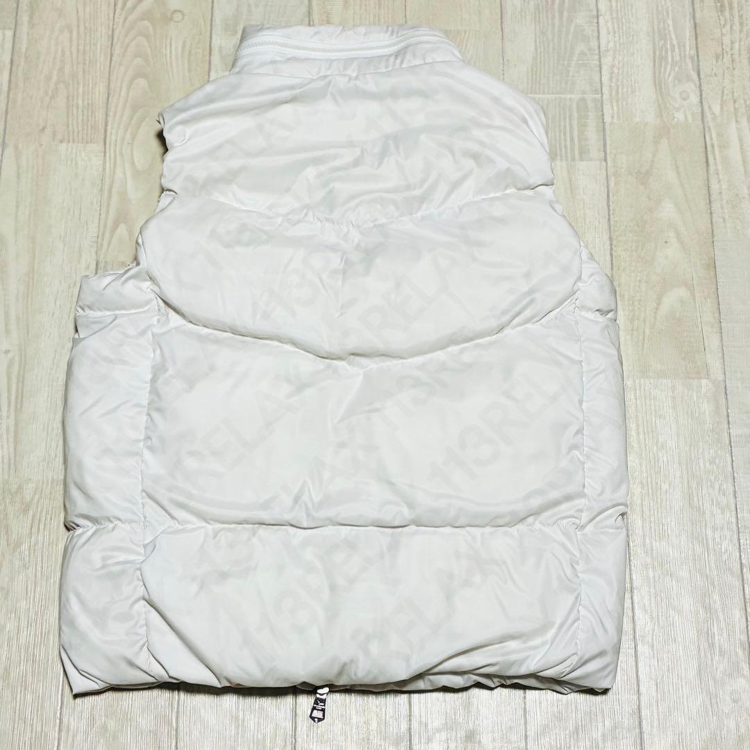 1piu1uguale3 RELAXダウンベスト ホワイト S ダブルジップ