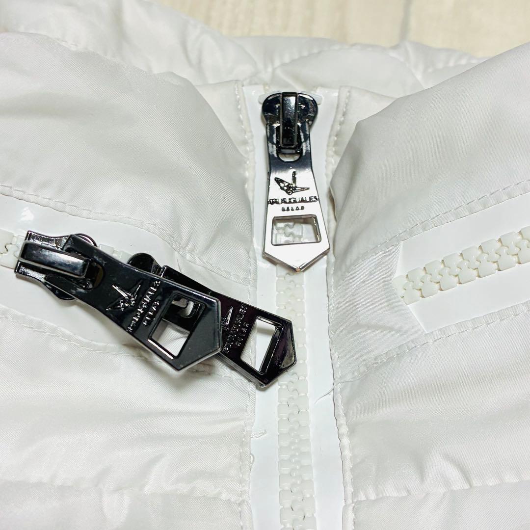 1piu1uguale3 RELAXダウンベスト ホワイト S ダブルジップ