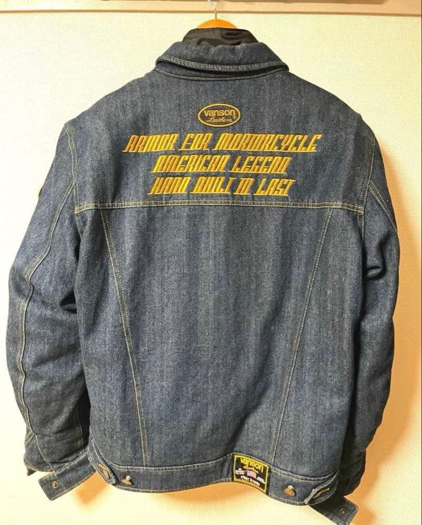 Vanson ライダースジャケットデニムプロテクター付き