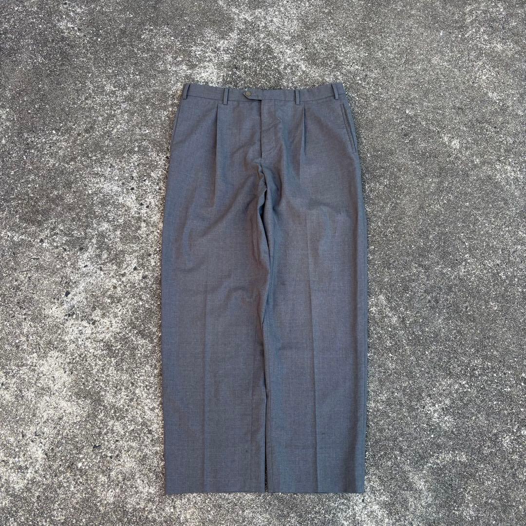 90s ARMANI COLLEZIONI ウールスラックス グレー ワンタック