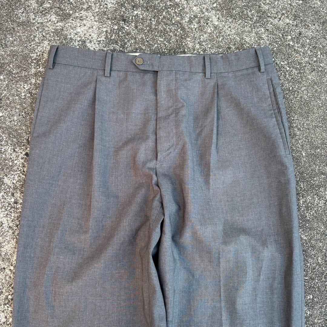 90s ARMANI COLLEZIONI ウールスラックス グレー ワンタック