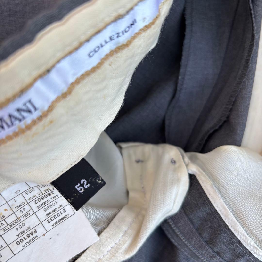 90s ARMANI COLLEZIONI ウールスラックス グレー ワンタック