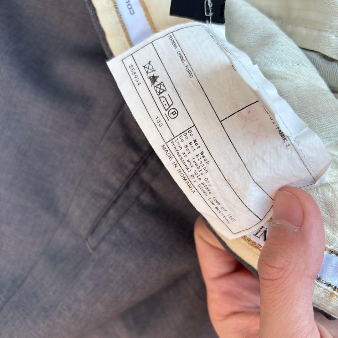 90s ARMANI COLLEZIONI ウールスラックス グレー ワンタック