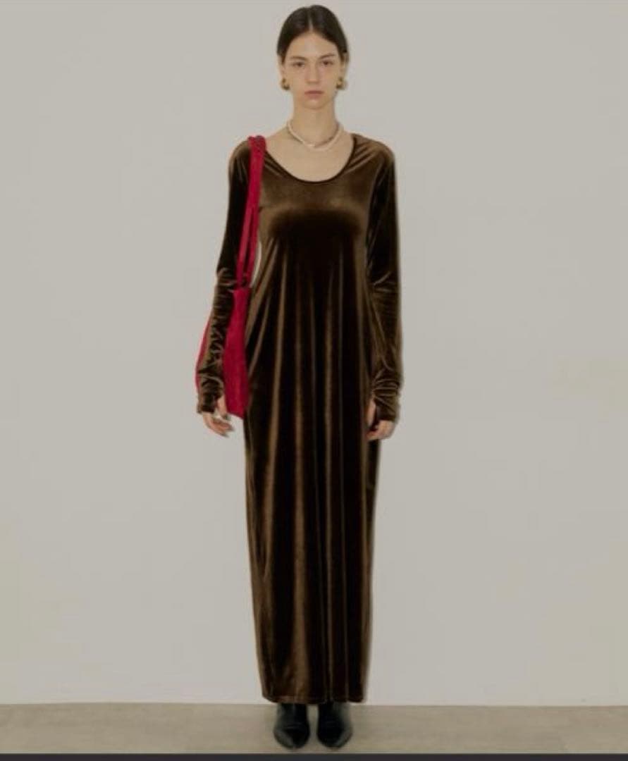 お値下げ中【yae】2way Uneck velours long dress