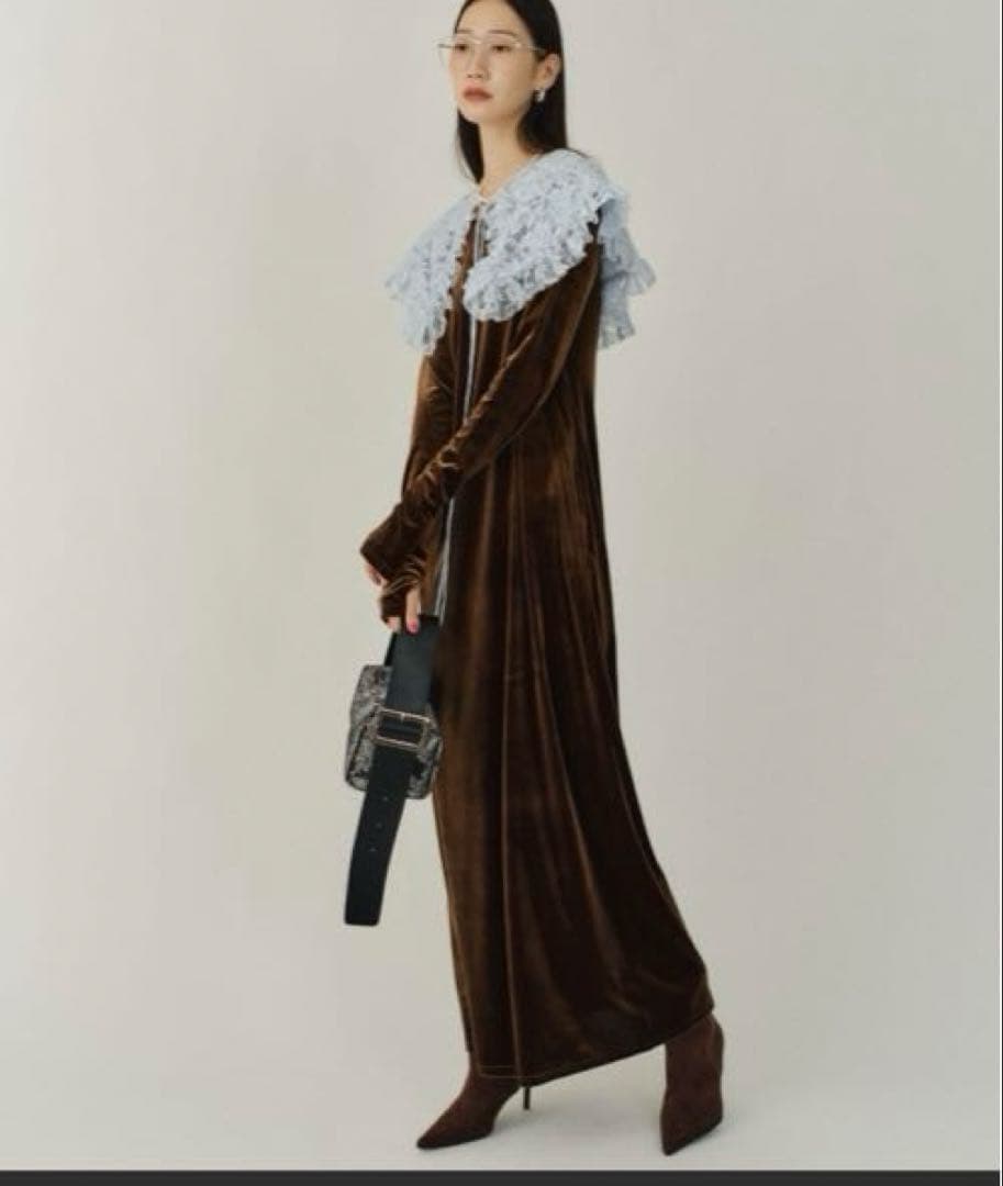 お値下げ中【yae】2way Uneck velours long dress