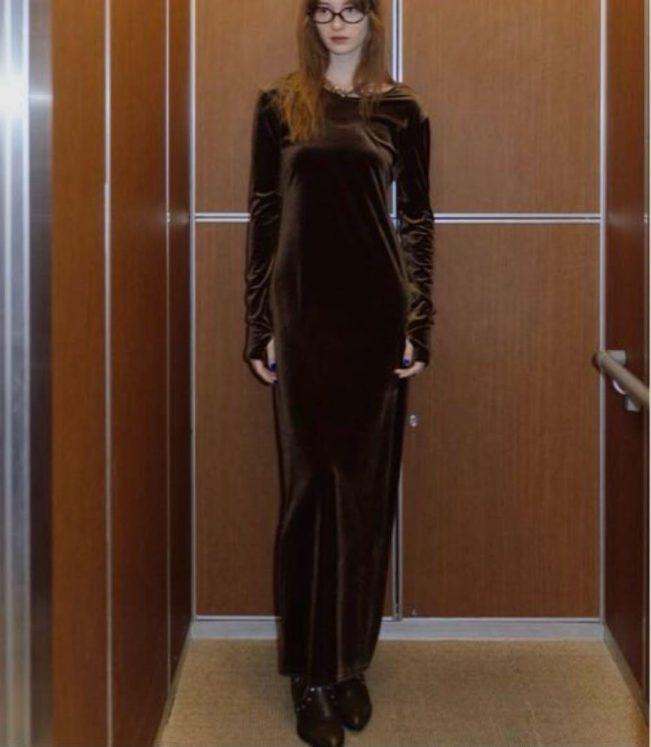 お値下げ中【yae】2way Uneck velours long dress