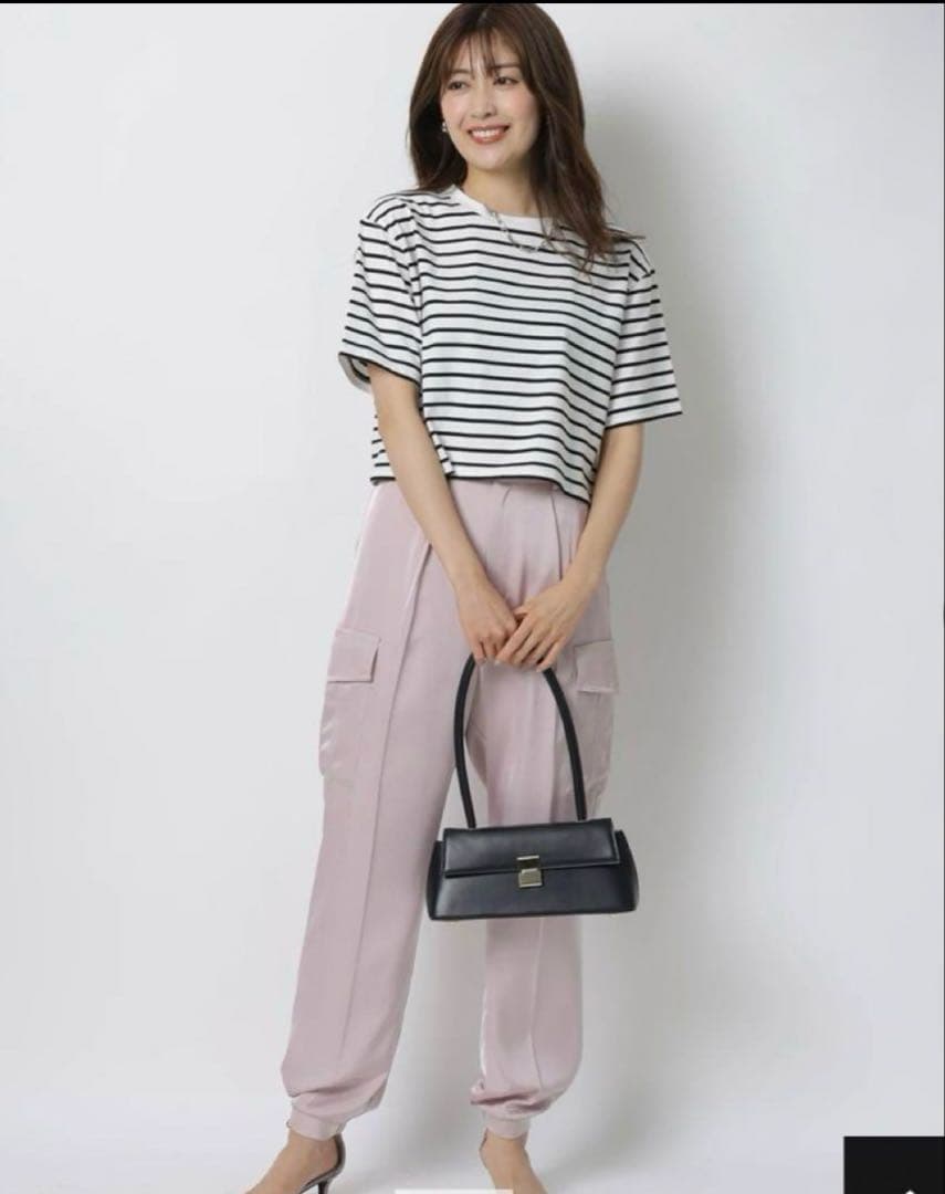 Apuweiser-riche リラクシー サテン ワーク パンツ