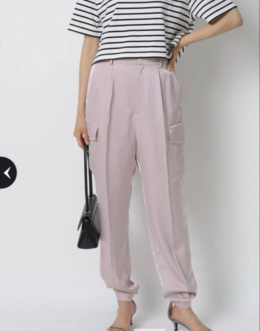 Apuweiser-riche リラクシー サテン ワーク パンツ