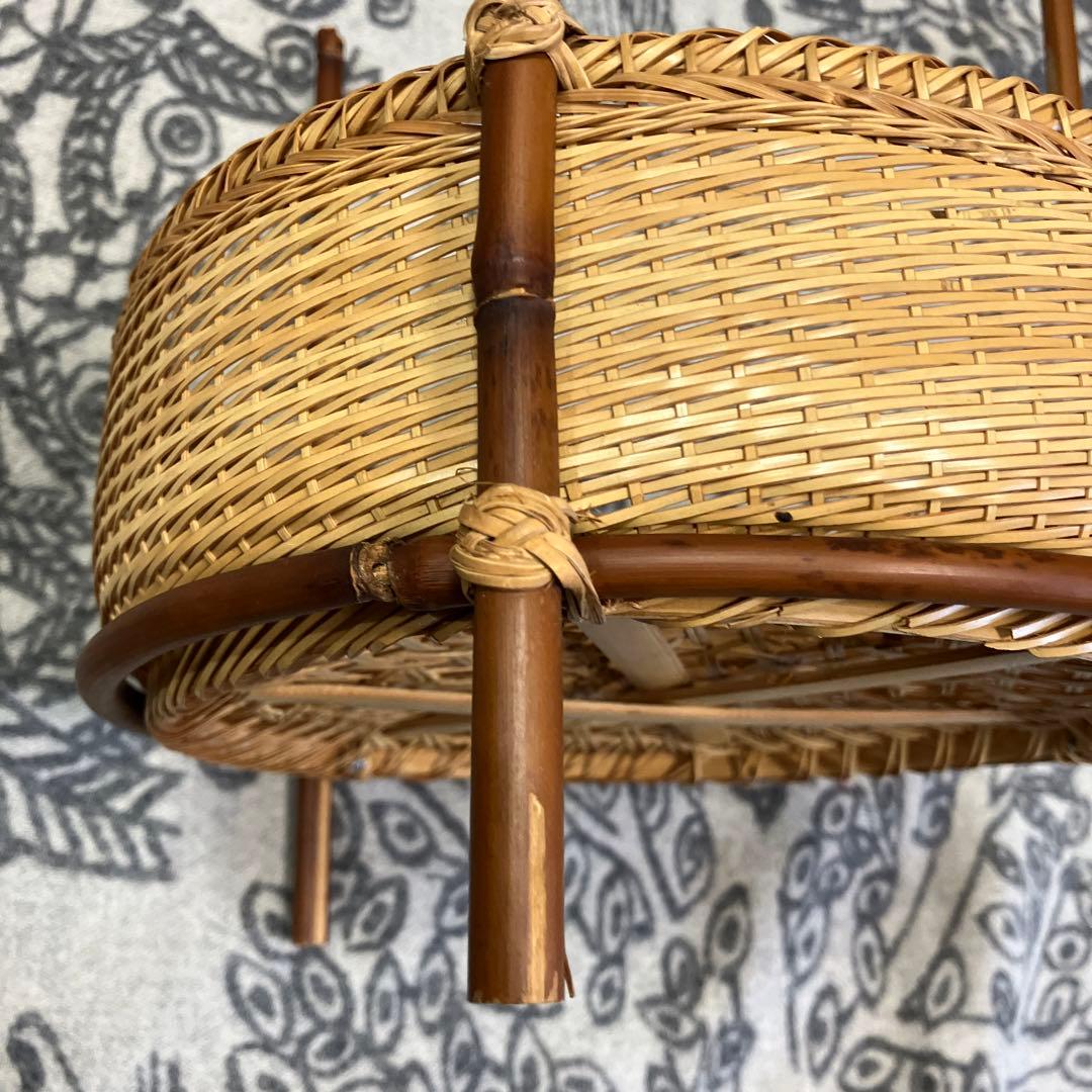 竹細工 ３段籠 職人技